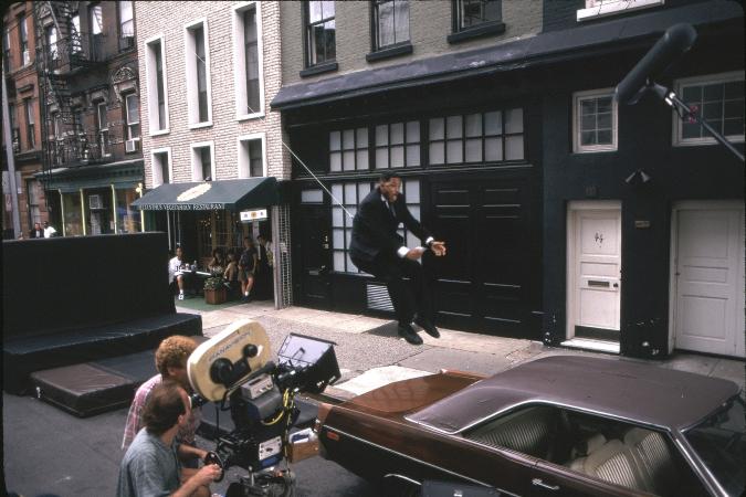 Will Smith filming a stunt for Men in Black