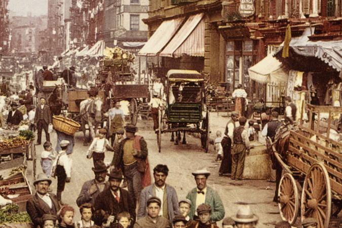 Artist rendering of Mulberry St c.1900