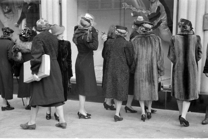 Women window shopping 