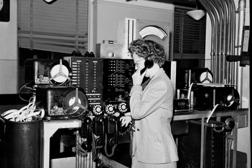 Woman speaking on the telephone