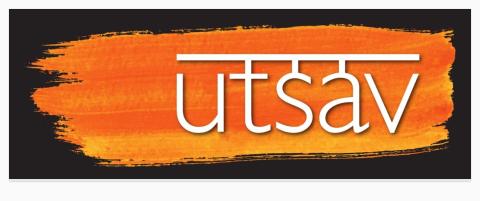 Orange paint with the word utsav