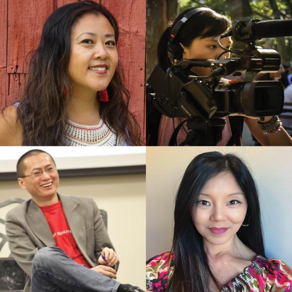 Um quadrado de 4 headshots: No sentido horário a partir do canto superior esquerdo: Betty Yu, ManSee Kong, Shirley Ng, Curtis Chin.