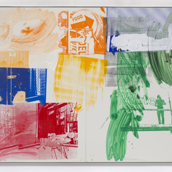 A painting by Robert Rauschenberg