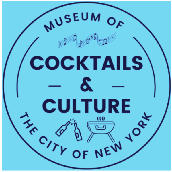 Logotipo de cócteles y cultura (azul)