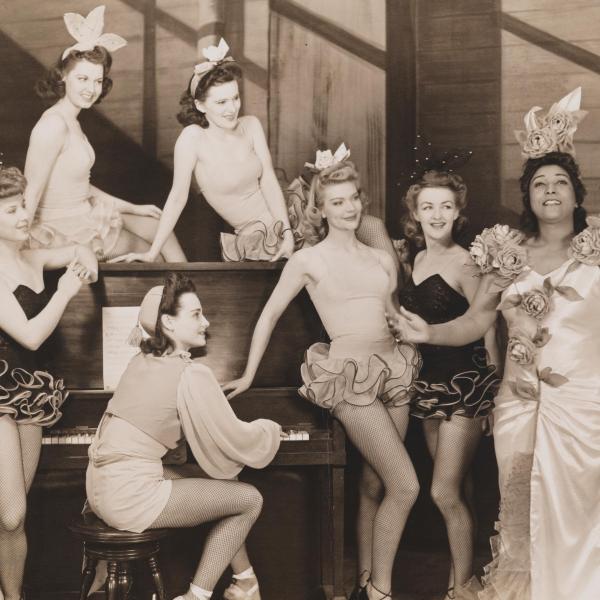 The female cast members from My Dear Public pose for a photograph 