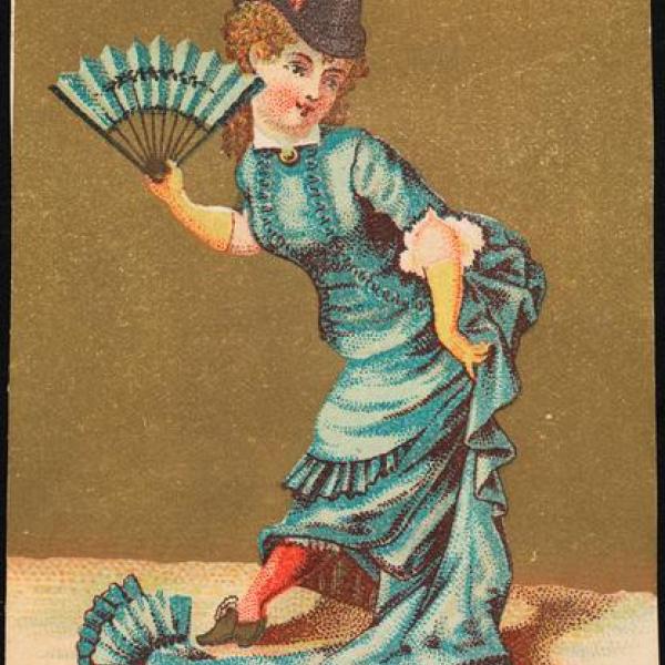 Uma foto do anúncio de 1881 da JA Bluxome @ Co. no Museu.