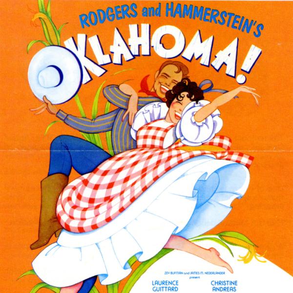 Uma foto do museu de um folheto de 1979 a 1980 para Oklahoma! performance teatral.