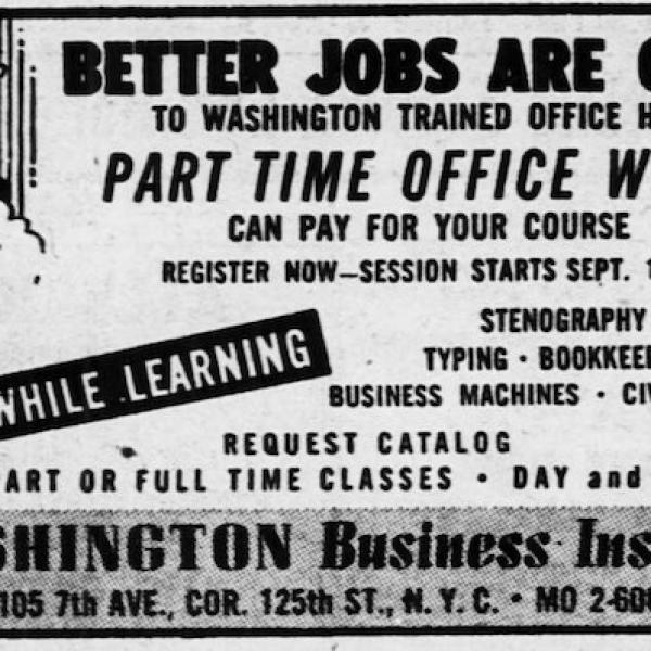 Anuncio de mediados de siglo para trabajos de oficina "Better Jobs Are Open"