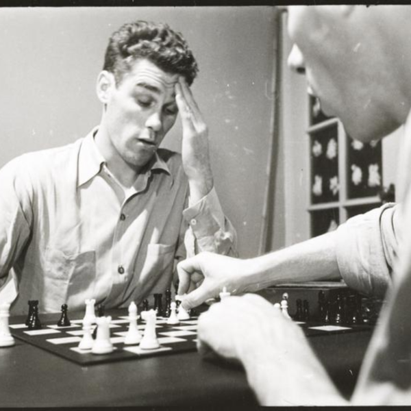 Two men playing chess