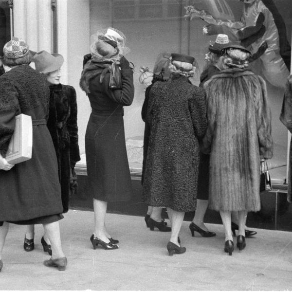 Women window shopping 