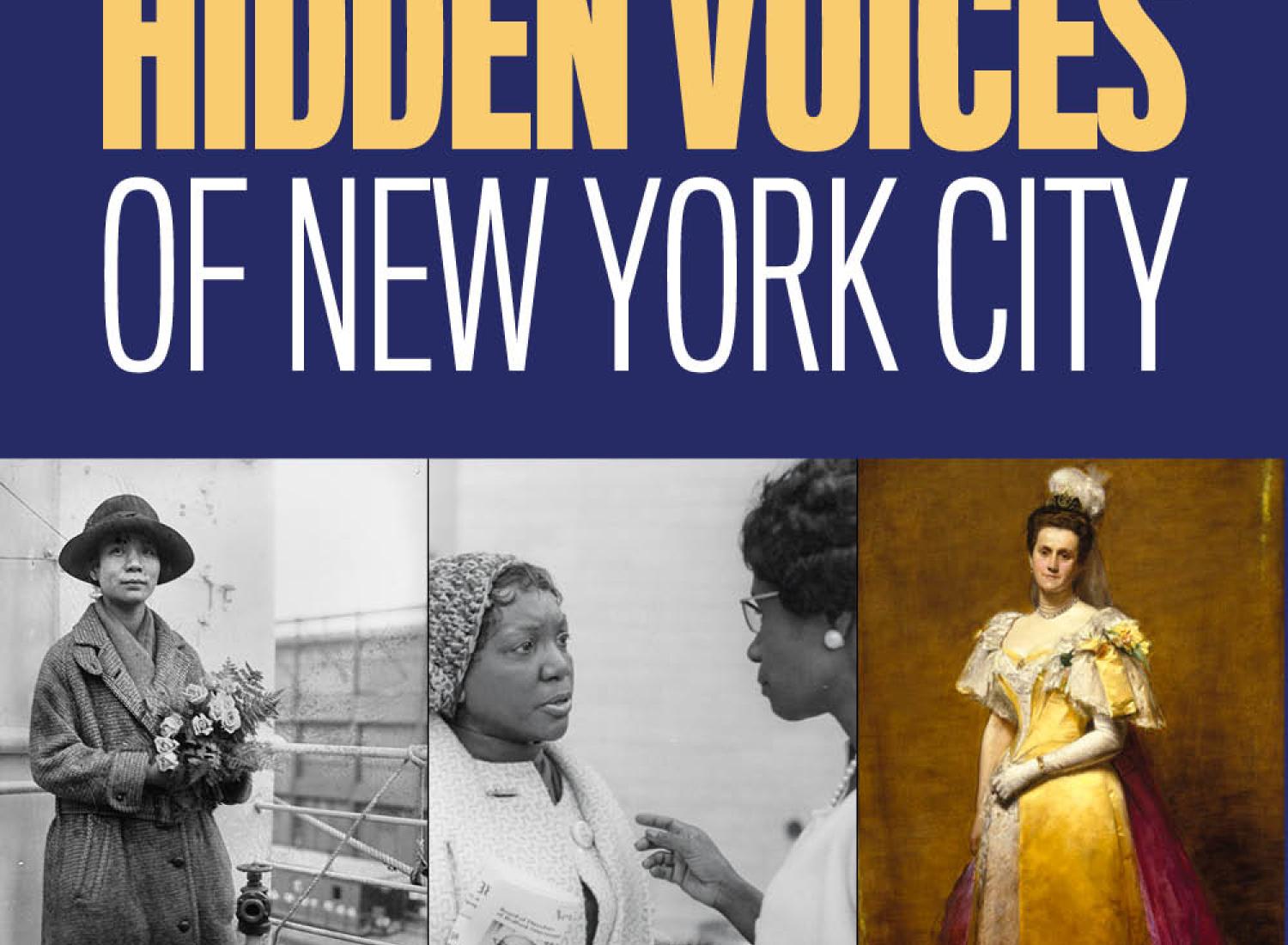 一张图片上写着“纽约市隐藏的声音”和三张女性照片。