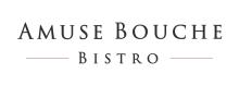 Amuse Bouche Bistro est écrit en lettres empattement noires sur fond blanc.