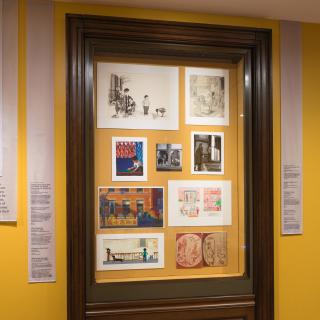 Serie de imágenes en una galería.