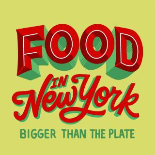 Tratamiento del título de la exposición Food in New York