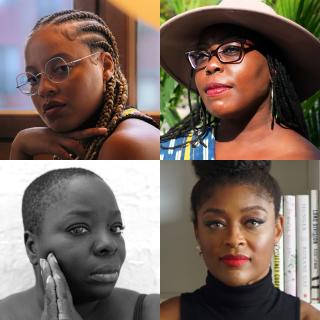 왼쪽부터 Naima Green, Laylah Amatullah Barrayn, Nona Faustine, Dr. Tanisha C. Ford의 이미지 콜라주