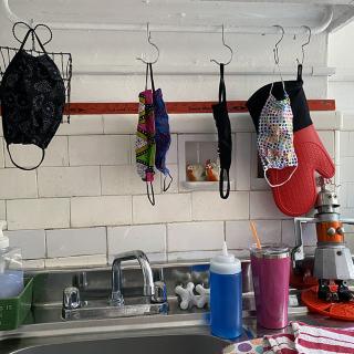  Masks Drying Over My Kitchen Sink