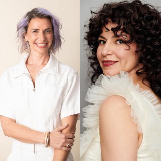 Portraits of Emily Tisch Sussman and Mandy Gonzalez