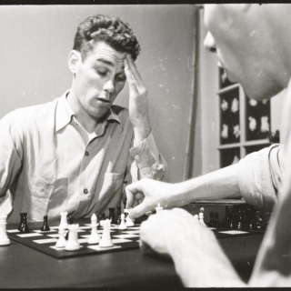 Two men playing chess
