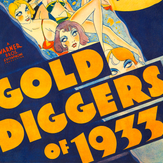 Cartaz de design gráfico do filme Gold Diggers de 1933