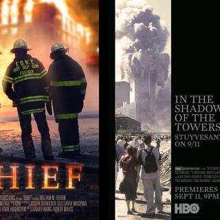 Cartazes dos filmes "Chefe" e "Na Sombra das Torres"