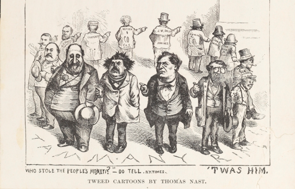 Thomas Nast (1840-1902). Duas ótimas perguntas. 1871. Museu da cidade de Nova York. x2011.5.533