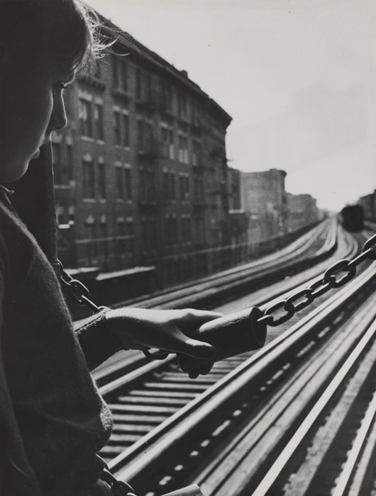 Child between two subway cars. ca. 1965. Museum of the City of New York. X2010.11.14313.