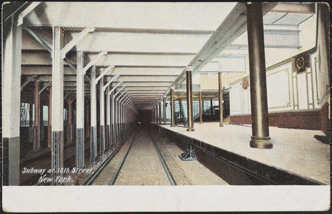 HC Leighton Co. Metrô na 18th Street, Nova York. ca. 1906. Museu da cidade de Nova York. X2011.34.2880